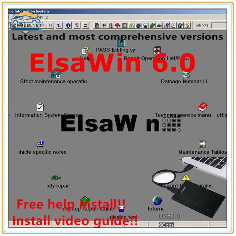 Новейший ELSAWIN 6,0 для A-udi для Audi v.w sk.oda s.eat программное обеспечение для ремонта автомобиля Эльза WIN V6.0 программное обеспечение для ремонта автомобиля diagr