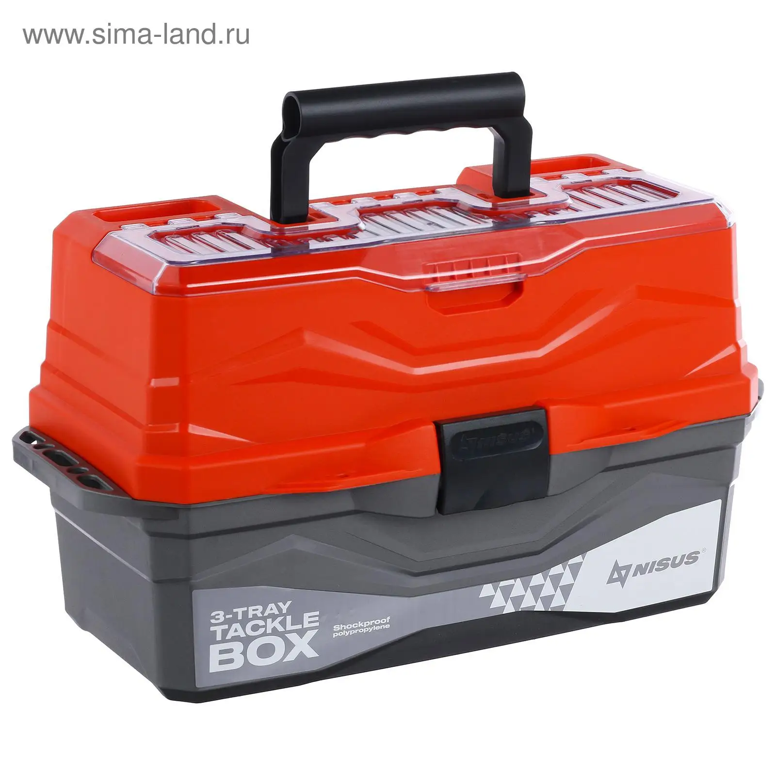 Ящик рыболовный Tackle Box трёхполочный NISUS, оранжевый
