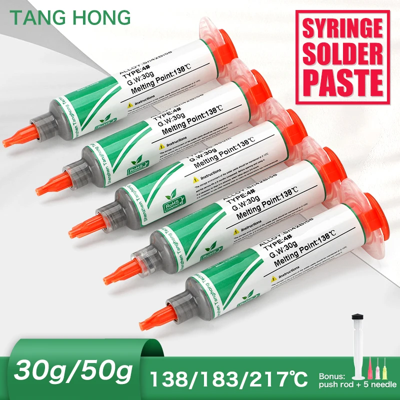 Новинка 138/183 ℃ паяльная паста шприц флюс для пайки SMD BGA IC PCB игольчатая трубка Оловянная Sn42bi58 сварочная паста сварочные компоненты