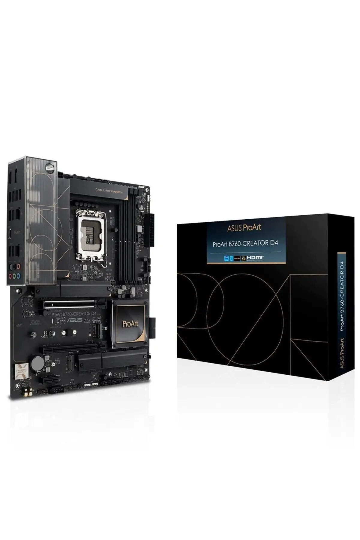 ASUS -  Proart B760-Creator D4 Intel B760 Lga1700 Ddr4 5333 Hdmi Dp Type-C 3x M2 Usb3.2 Aura Rgb 2,5 ГБИ