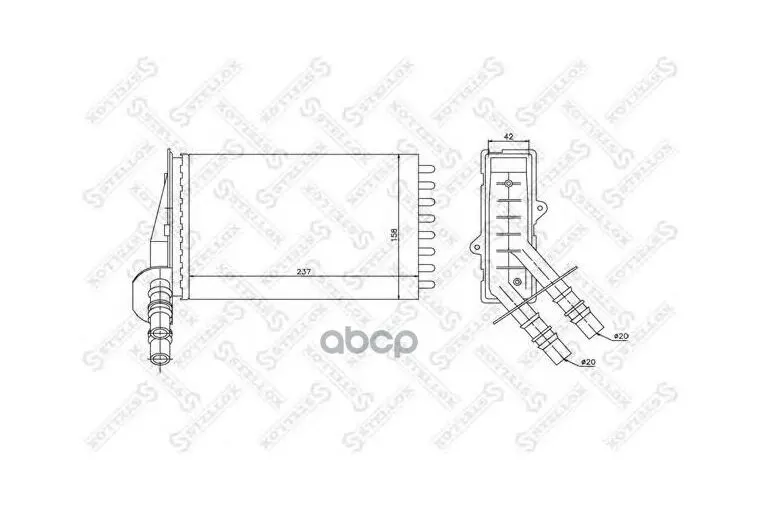 Радиатор Отопителя Салона Audi A4 I 97- Renault Clio I 91- Clio Ii Iii 91- Simbol I Ii 98- Mk-5019 Stellox арт. 1035043SX