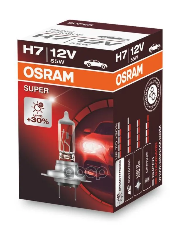 А/Лампа H7 12V 55W Osram 64210Sup (+30% Света, +10М Дальности) Osram арт. 64210SUP