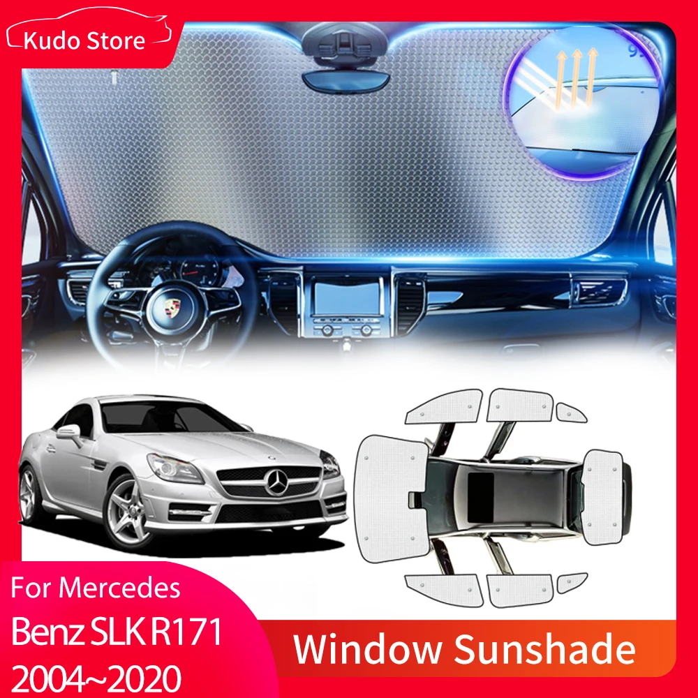 Полное покрытие солнцезащитные козырьки для Mercedes Benz SLK 200 250 AMG R171 R172 2004 ~ 2020 автомобильные лобовые стекла, занавески, козырек, коврик, аксессуары