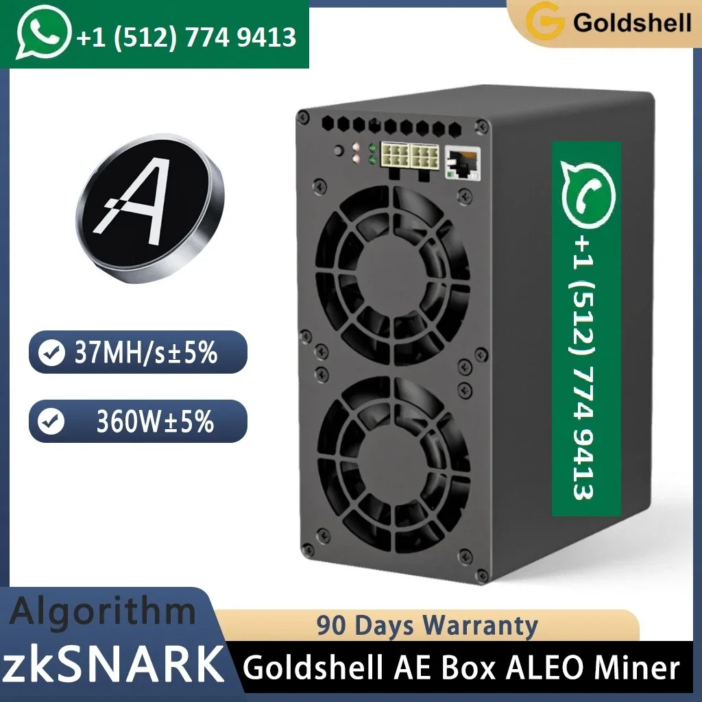 Массовая скидка Купите 5, получите 3 бесплатно Новый Goldshell AE-BOX 37Mh/s 360W Aleo Coin Miner Home Mining Silent Asic Miner с блоком питания