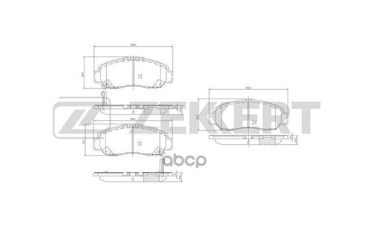 Колодки Торм. Диск. Передн. Honda Civic Vii-Ix 00-  Crossroad 07-  Fr-V 04-  Stream 00- Zekkert арт. bs-2807