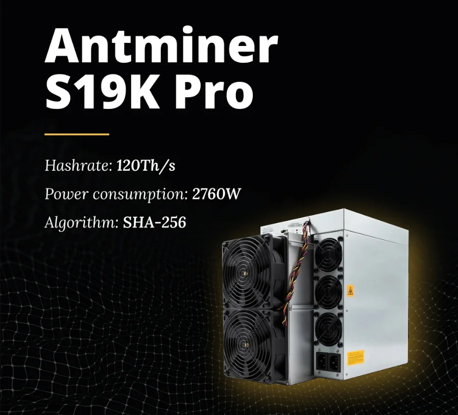 Новый на складе Antminer S19k Pro 120T 2760W ASIC Bitcoin Miner включает блок питания готов к отправке! !