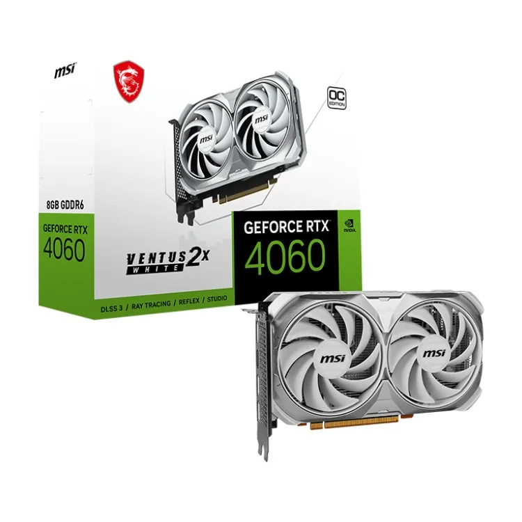 MSI -  Msi Geforce Rtx 4060 Ventus 2x White 8g Oc 8gb Gddr6 HDMI Dp 128 бит