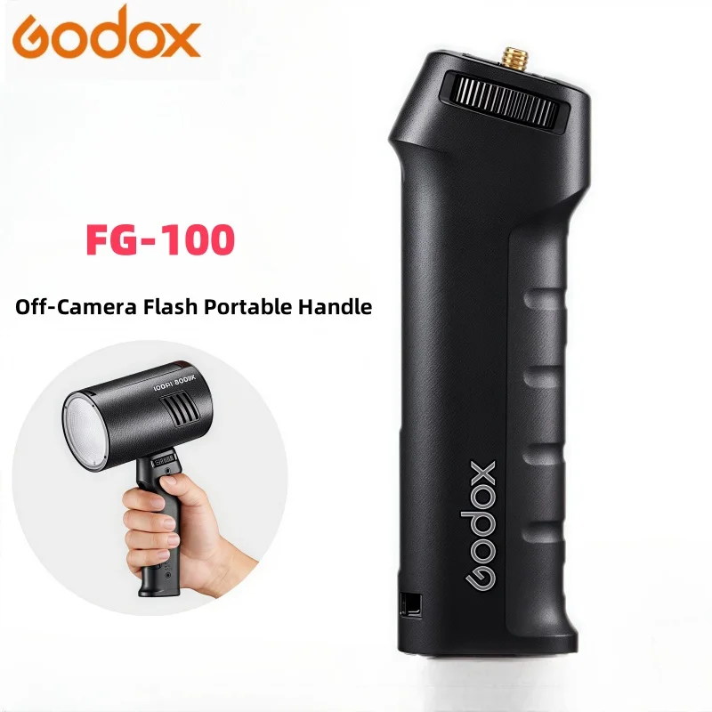 Godox FG-100 Портативная ручка вспышки с резьбой 1/4 дюйма, совместимая с AD100Pro/AD200Pro/AD300Pro