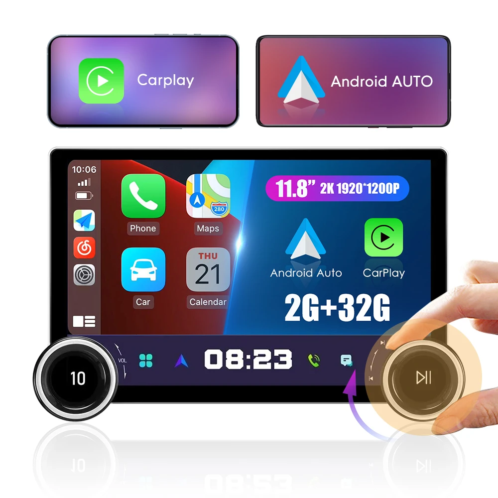 Фото Автомагнитола 2DIN на Android, 10,1/10,33/11,5/11,8 дюйма, 2K, мультимедийный плеер для воспроизведения автомобиля, Android, Wi-Fi и 4G, GPS-навигация, автомобильная аудиосистема №4