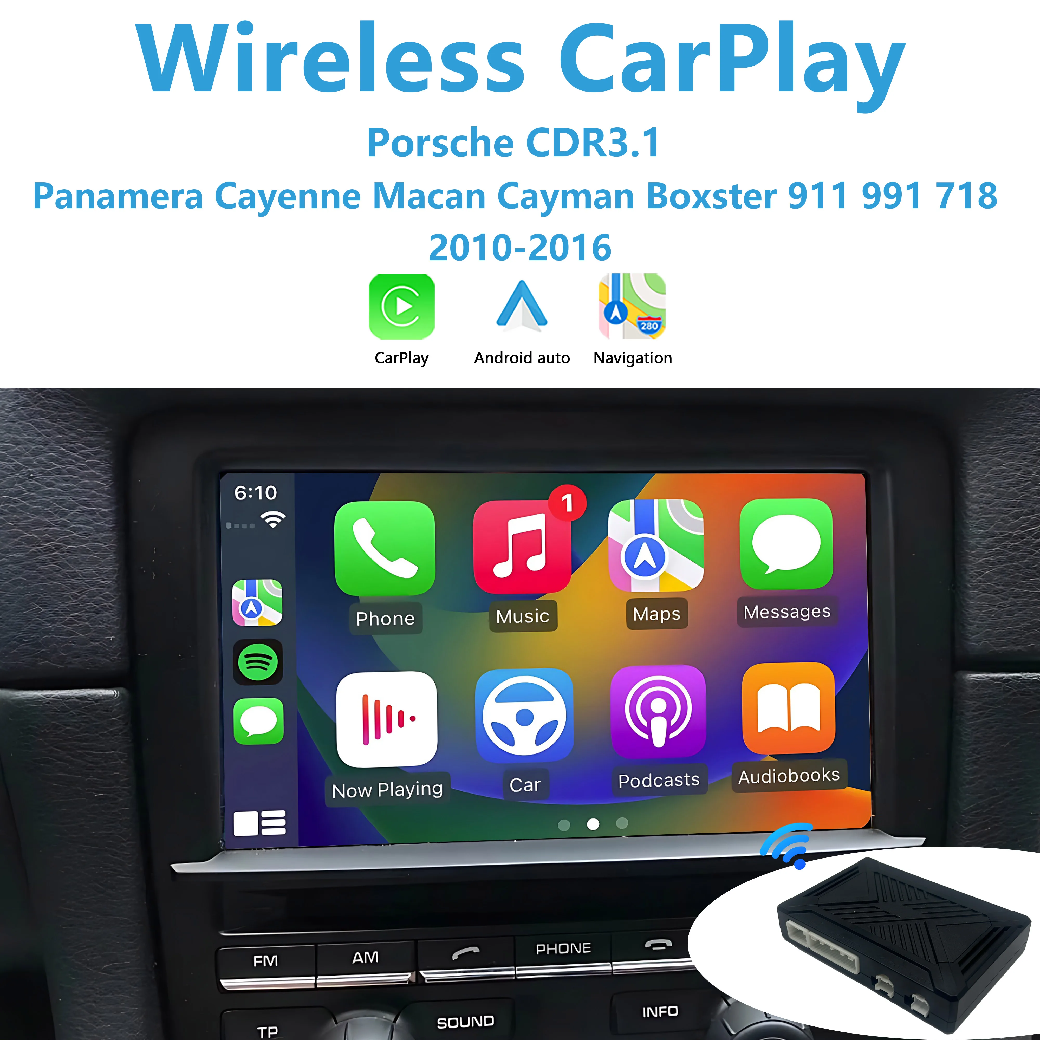 Apple Carplay для Porsche CDR3.1, модернизированный головной блок, беспроводной Android, авто подходит для Panamera Cayenne Cayman Macan Boxster 911 991 718