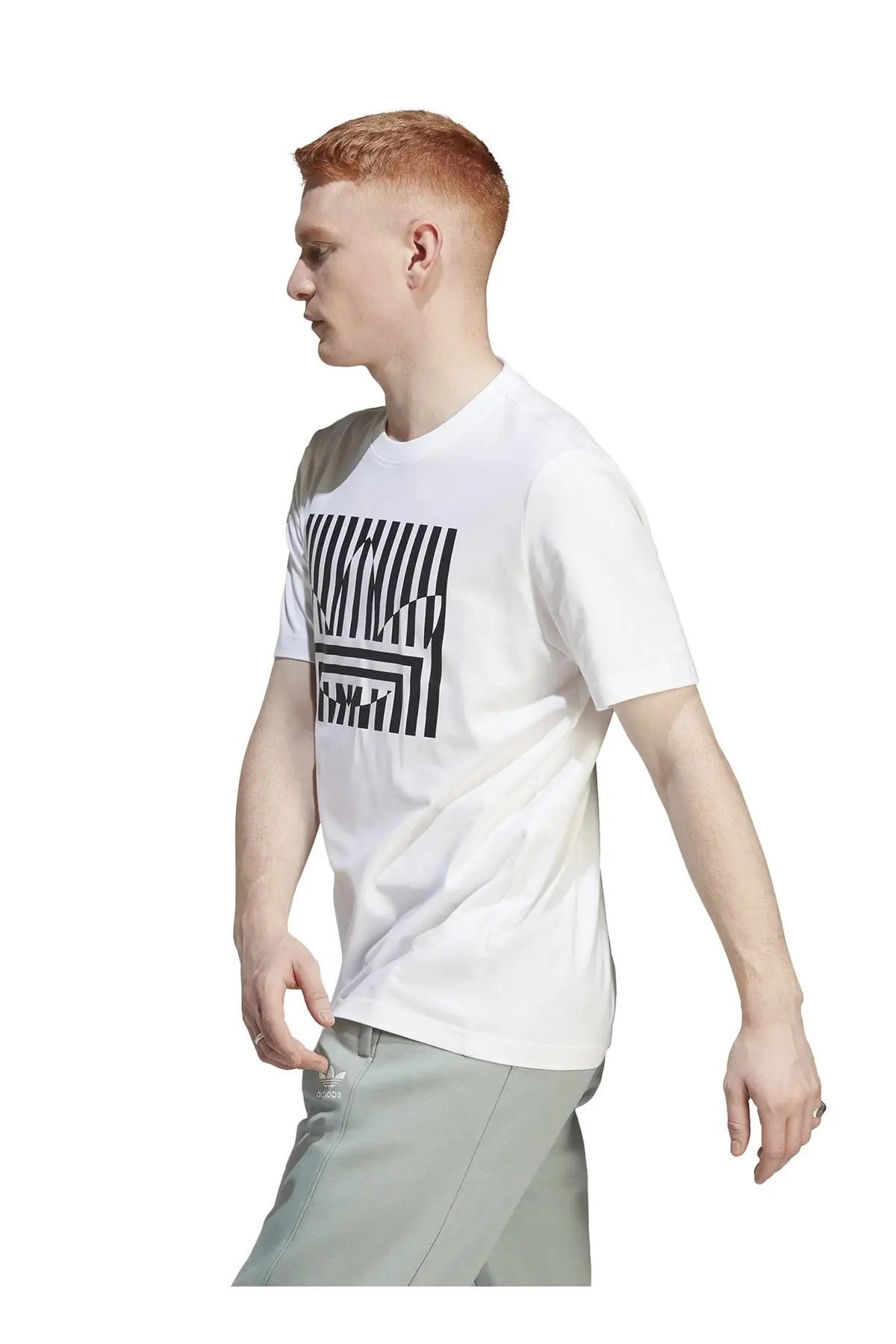 Фото adidas -  Велосипедный воротник Обычная белая мужская футболка Ib8708 Grf Tee №4