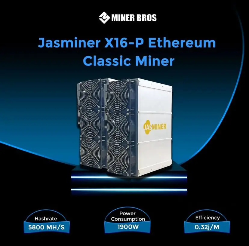 JASMINER X16-P Высокопроизводительный Мощный сервер 14 кг 5800MHs ± 10% 8 Гб 1900 Вт ± 10% (art.: 3920c458225e8) - 3920c458225e8