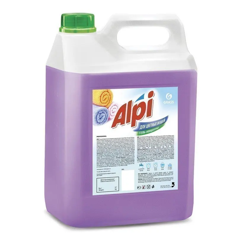 Grass Средство для стирки жидкое 5 кг ALPI, для цветных тканей, нейтральное, концентрат, гель 605626