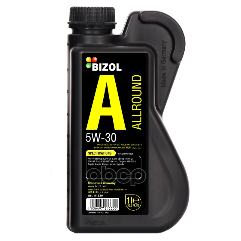 BIZOL Масло Моторное Bizol Allround  5w-30 Sp/Sn Plus Gf-6a Нс-Синт.  1л  Арт 81330