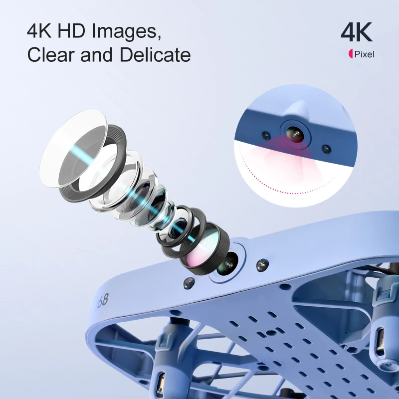 Фото JJRC H107 Новый мини-Дрон 8K 4K Профессиональный Квадрокоптер с HD камерой передача в реальном времени плоскость Карманный Квадрокоптер игрушка д... №3