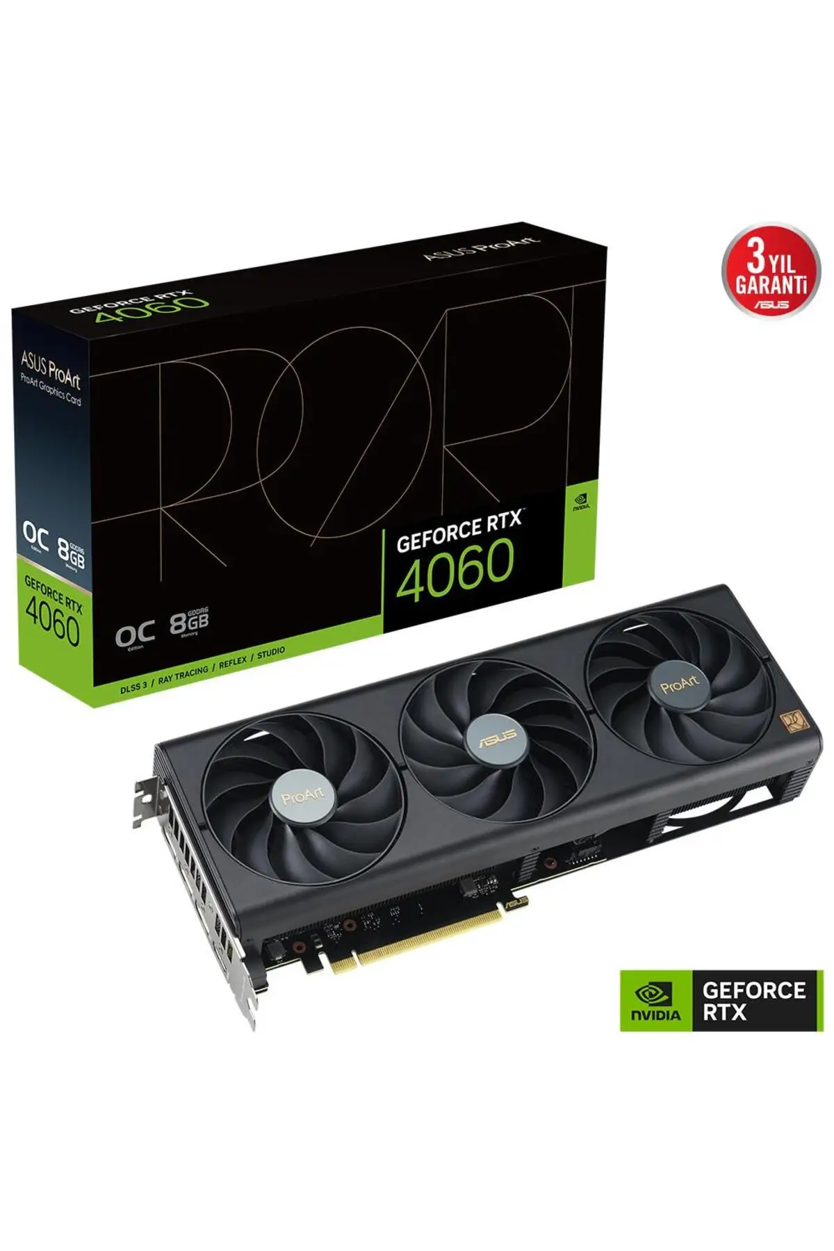 ASUS -  Видеокарта ProArt GeForce RTX 4060 OC Edition 8 ГБ GDDR6 128-разрядная DLSS 3