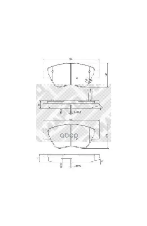 Колодки Торм.Пер./Дат. Opel Corsa D 1.0-1.4/Cdti 07/06 Mapco арт. 6805
