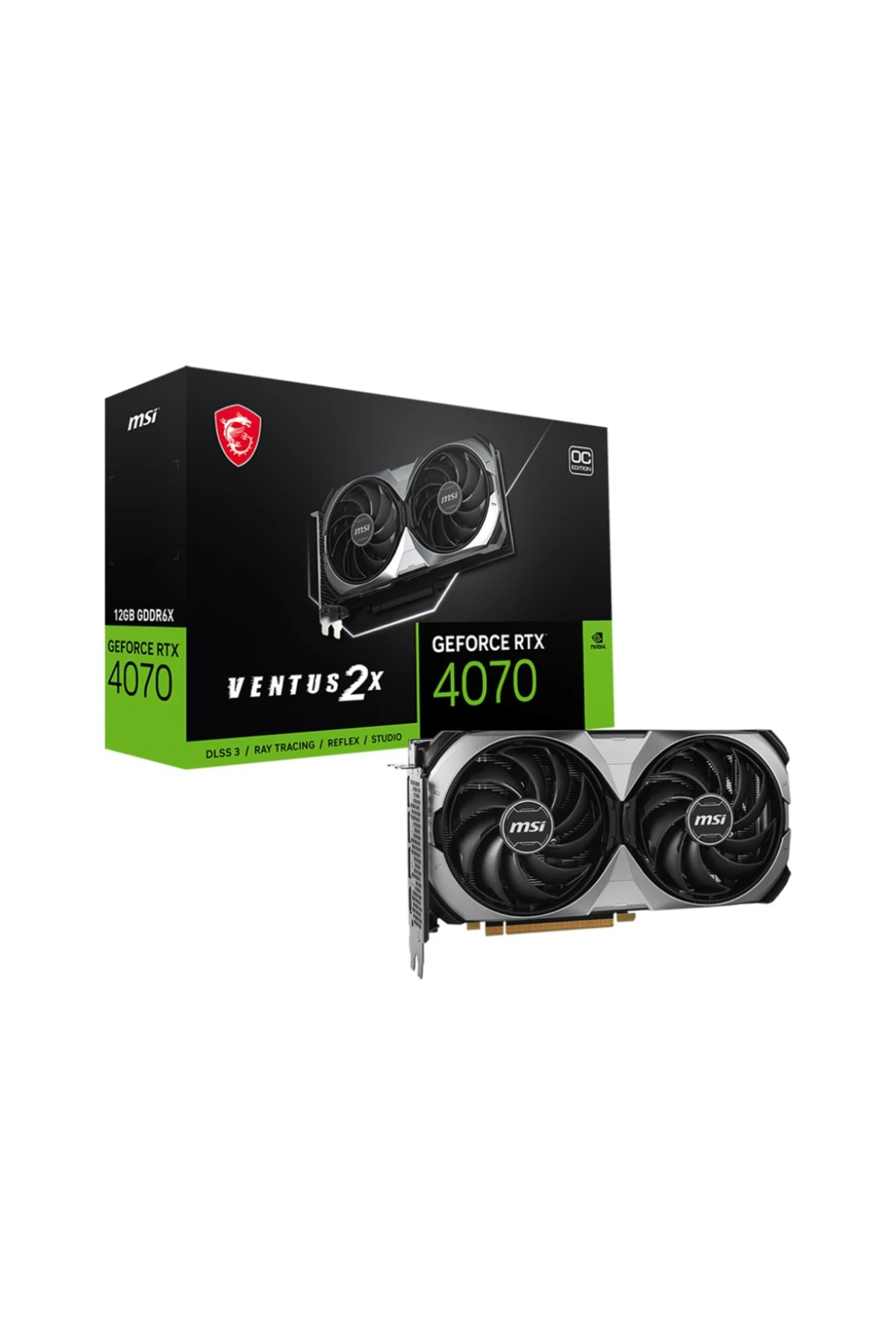 MSI -  Видеокарта Geforce Rtx 4070 Ventus 2x 12g Gddr6x 192bit Dx12 Dlss 3 Gaming (PLAYER)