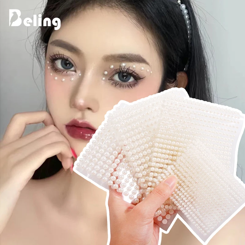 3D жемчужные украшения Beling для лица, наклейки для теней, самоклеящиеся наклейки для лица, тела, бровей, алмазные наклейки для ногтей, украшение для вечеринки