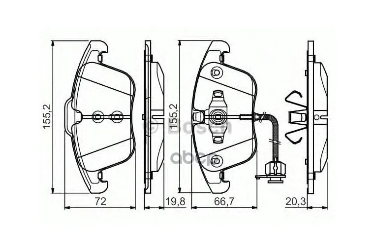 Колодки Торм.Пер./Дат. Audi A4 1.8-3.2/Tdi 11/07/A5 1.8-3.2/Tdi 06/07 Bosch арт. 0986495129