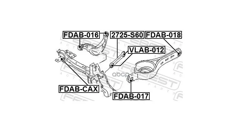Fdab-018 Febest Сайлентблок Заднего Нижнего Рычага (Под Пружину) Кузовной Febest арт. FDAB018 (art.: 3920bc1df0c1f) - 3920bc1df0c1f