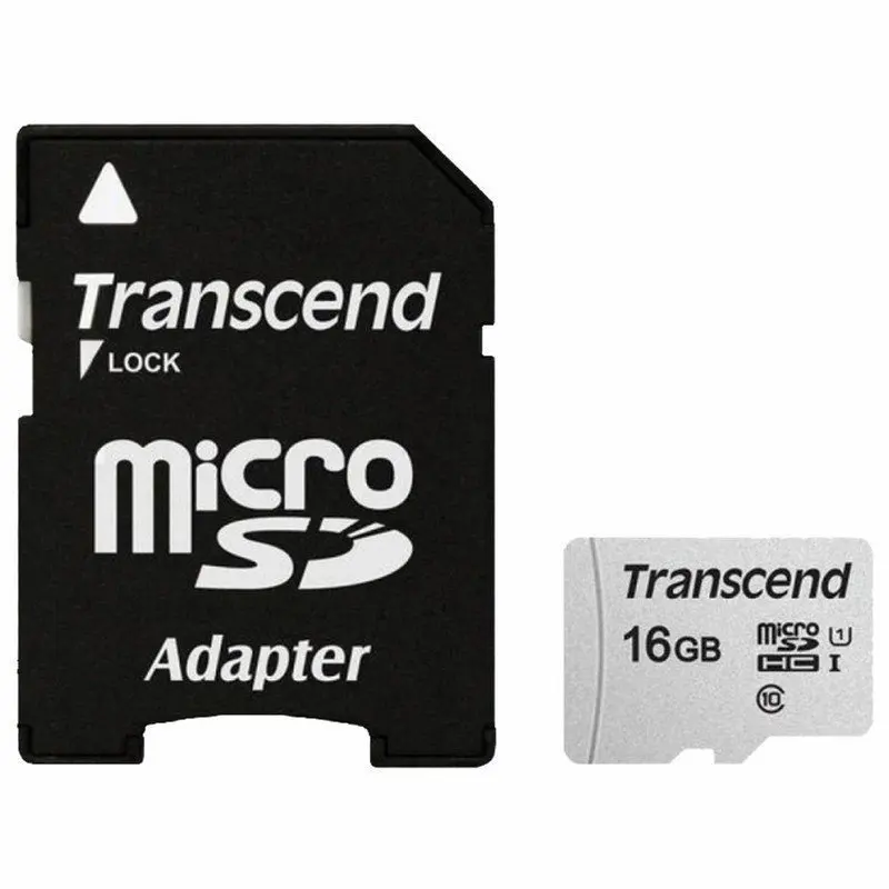 Transcend Карта памяти microSDHC 16 GB UHS-I U1, 95 Мб/сек (class 10), адаптер 513203