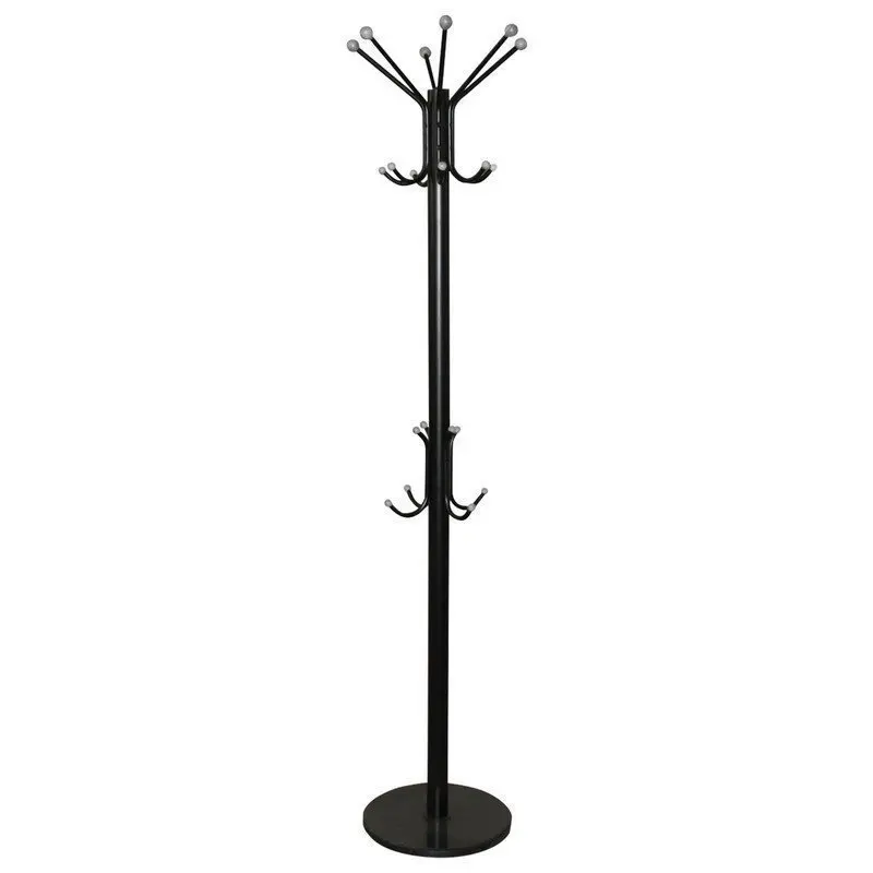 Sheffilton Вешалка-стойка SHT-CR450, 1,86 м, диск 37 см, 6 крючков + 4 дополнительных, металл/мрамор, черная 6