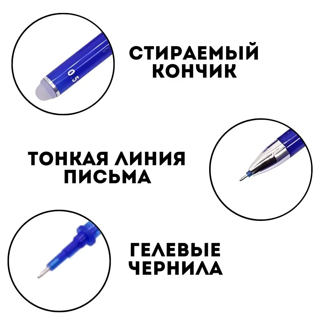 Фото Ручка пиши стирай гелевая 10 шт SoulArt 0.5 мм стираемая №2