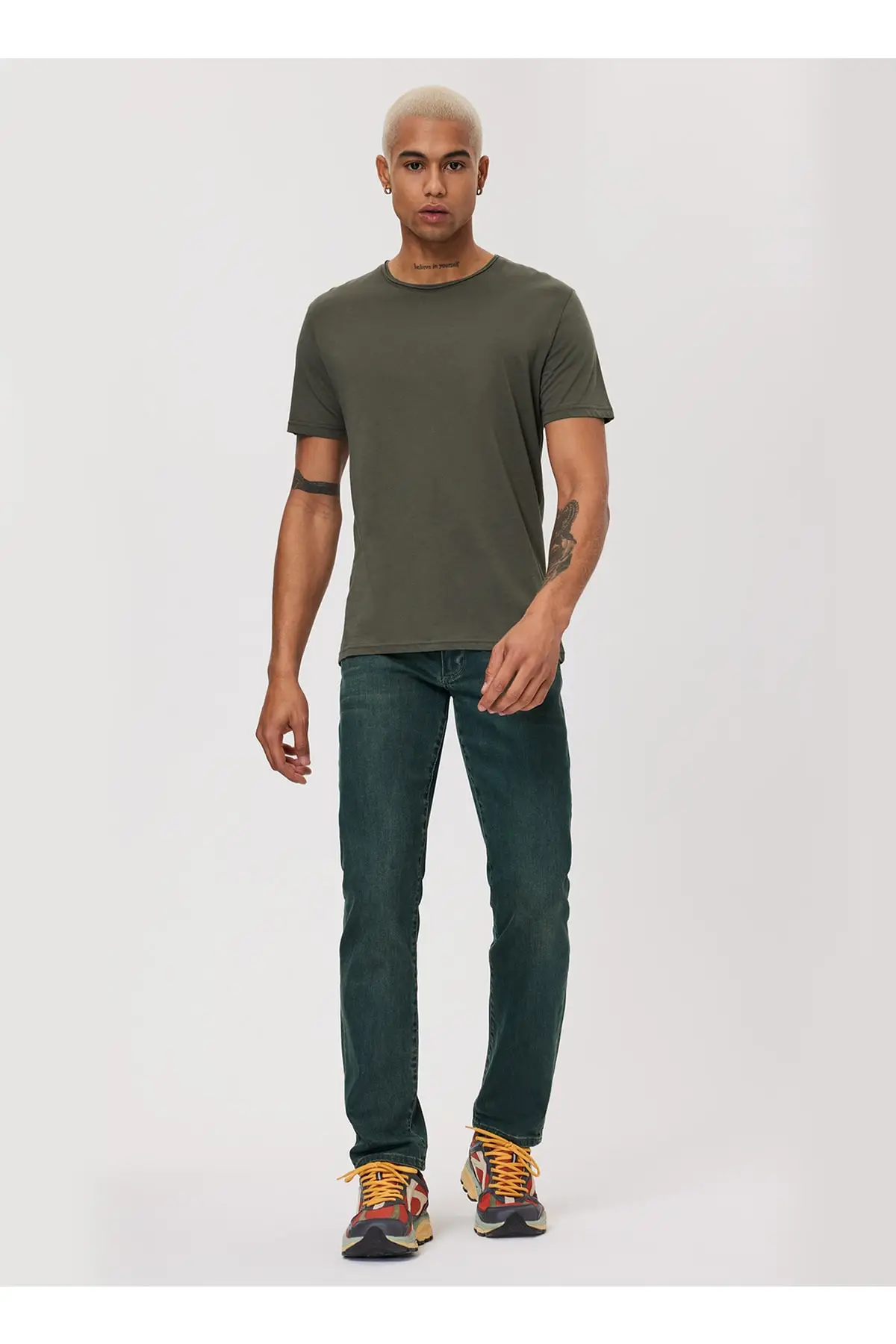 Lee Cooper -  Велосипедный воротник хаки Мужская футболка 232 лкм 242061 Гаэль хаки