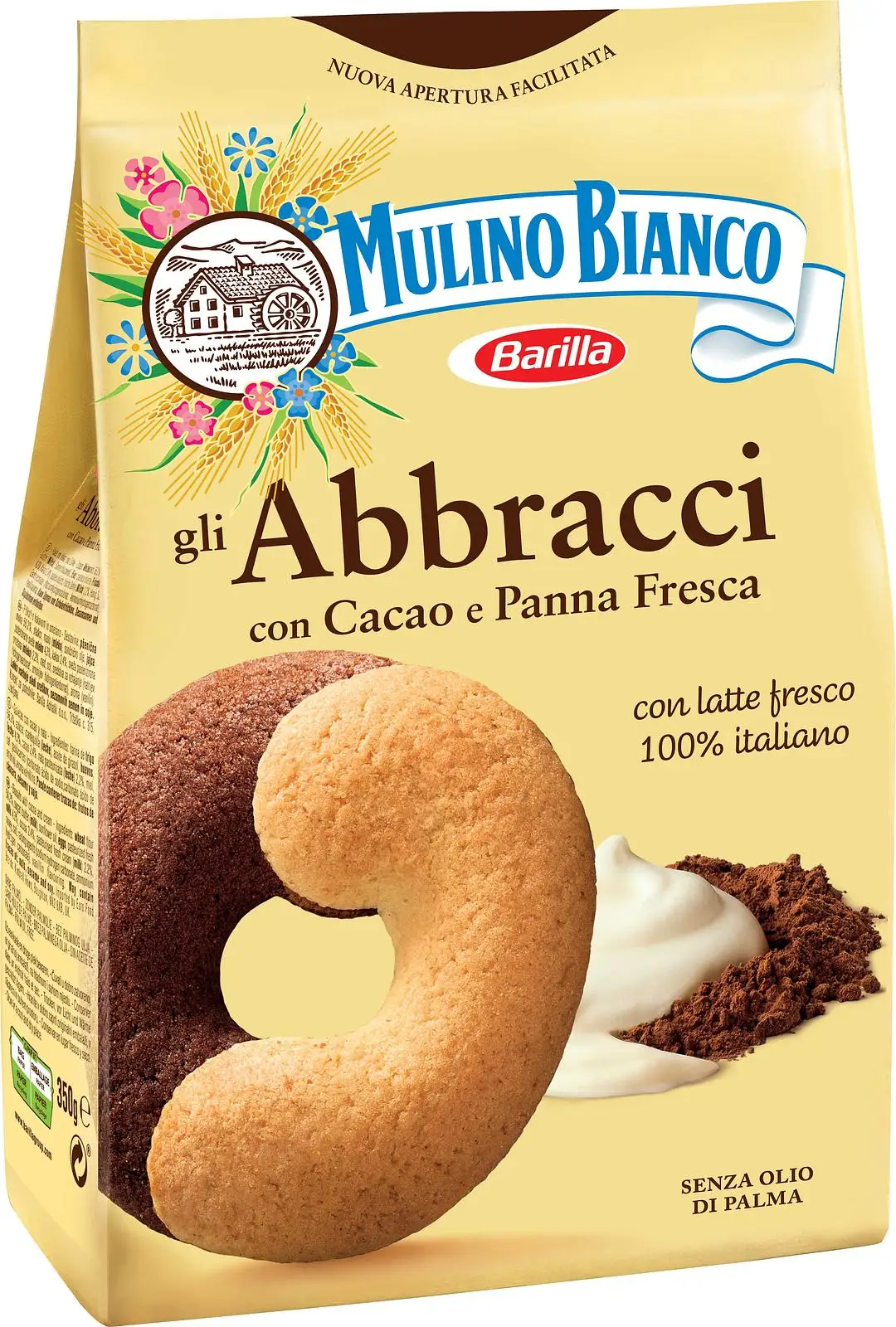 Упаковка 12 штук Печенье Mulino Bianco Abbracci 350г Италия