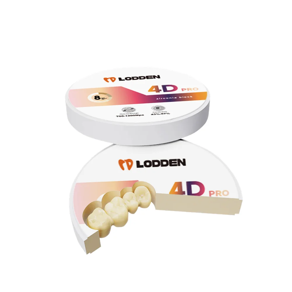 Материалы для стоматологической лаборатории LODDEN, 8 слоев, многослойный 4D Pro, цирконий, 98X10 мм, блоки, эстетика, полная прочность коронки, 700–1100 МПа