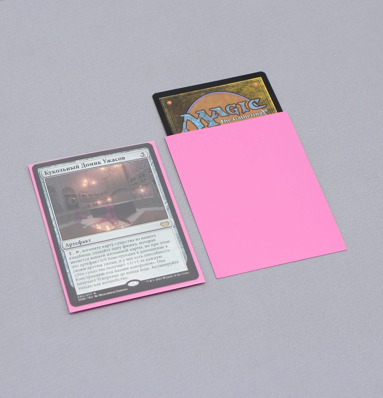 Фото Розовые матовые протекторы Blackfire 66x91 мм (2 пачки по 50 шт.) для карт MTG, Pokemon №4