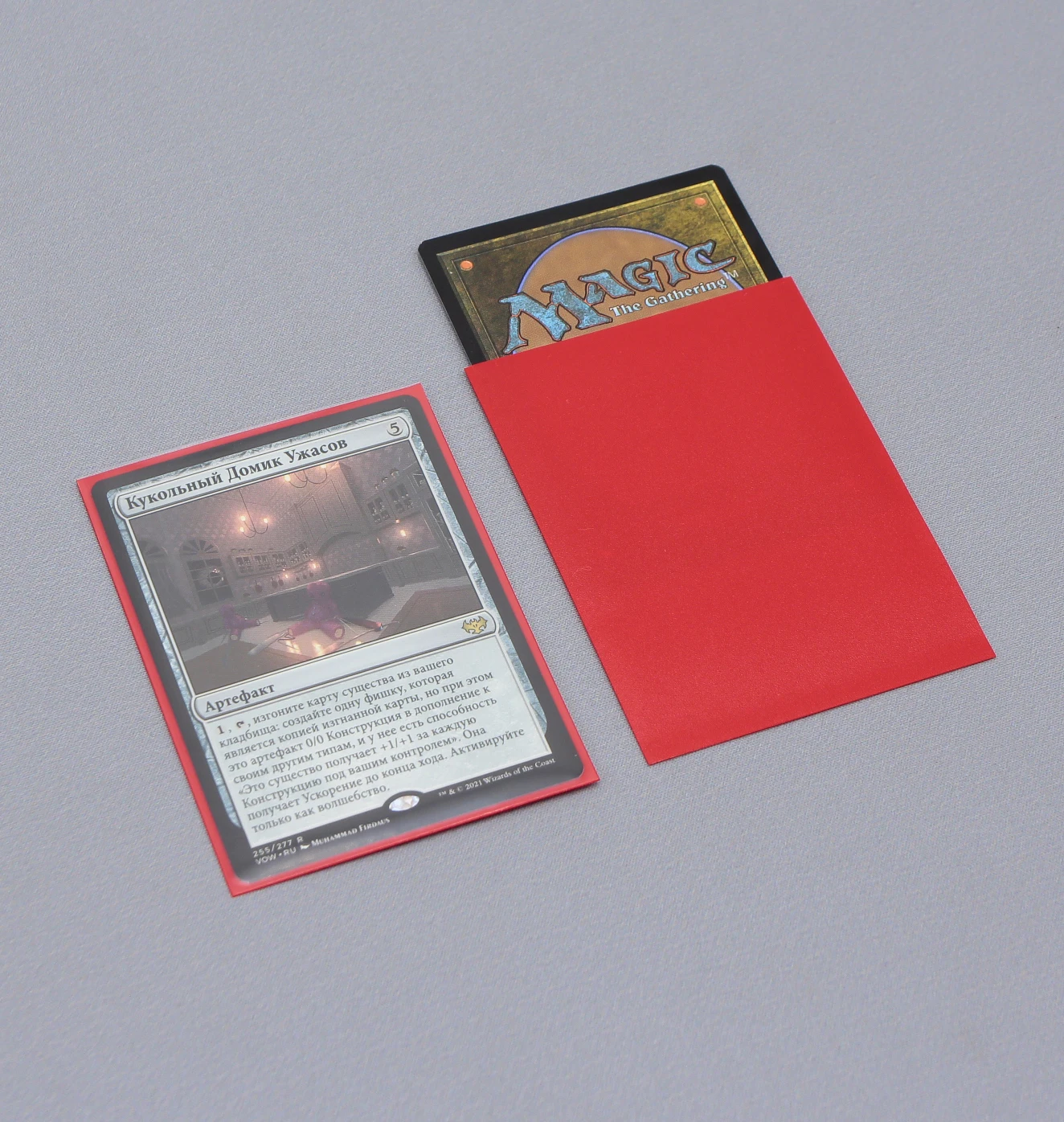 Фото Красные матовые протекторы Blackfire 66x91 мм (2 пачки по 50 шт.) для карт MTG, Pokemon №5