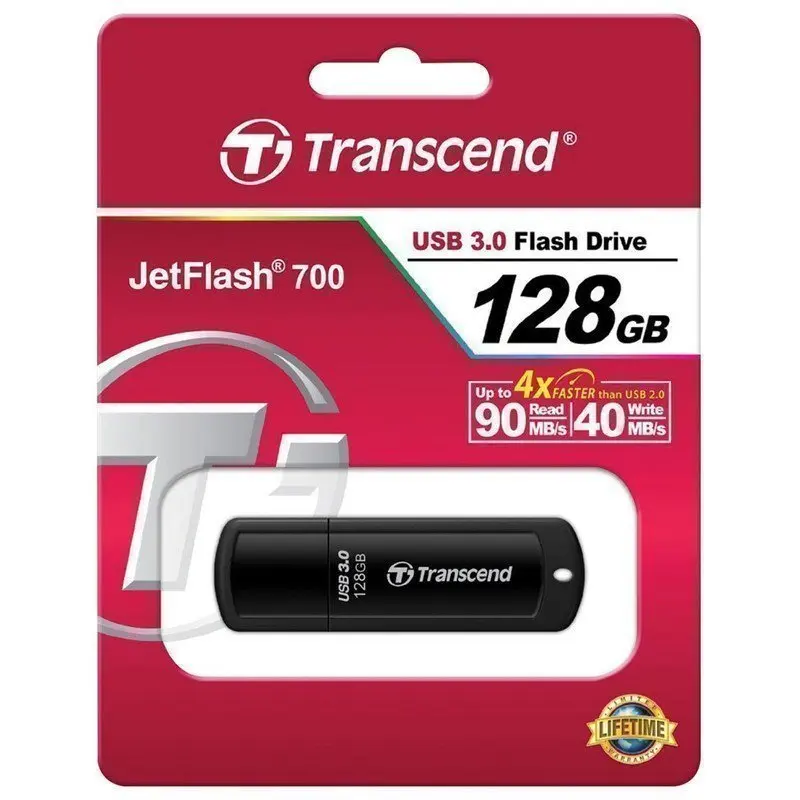 Transcend Флэш-диск 128 GB Jetflash 700 USB 3.0, черный 513179 (art.: 3920ba35f23b0) - 3920ba35f23b0