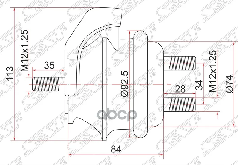 Подушка Двигателя Fr Toyota Mark2,Verossa 1gfe 00- Sat арт. ST-12360-70040