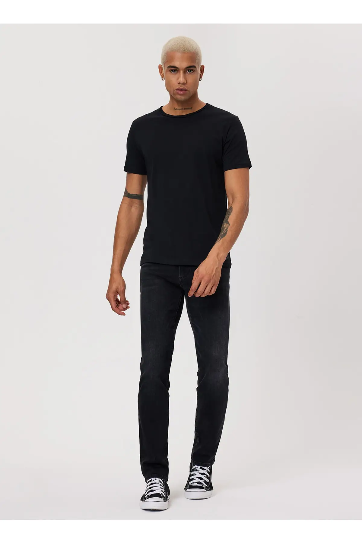 Lee Cooper -  Велосипедный воротник Черная мужская футболка 232 Lcm 242061 Gael Black