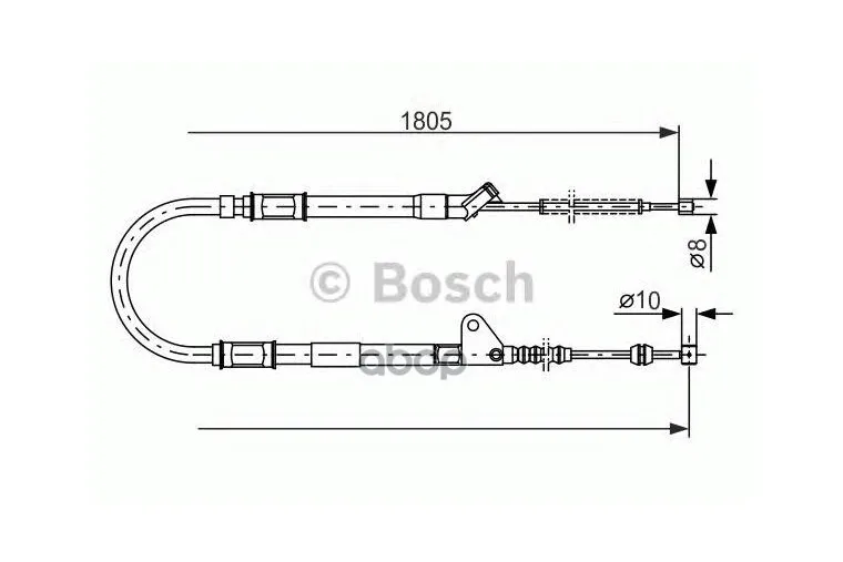 Трос Тормозной Правый Тормозная Система|Трос Bosch арт. 1987477546
