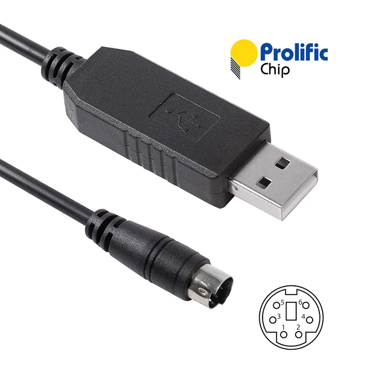 Prolific USB CAT Кабель для программирования PL2303 USB-6-контактный Mini Din для Yaesu FT-757GXII FT-840 FT-890 FT-900 CAT-890
