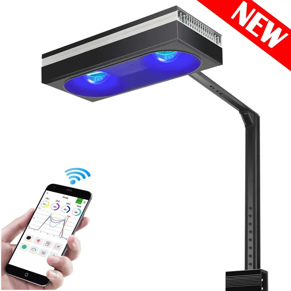 Новый светодиодный аквариум PopBloom RL180 с Wi-Fi, фотографический риф полного спектра, фотоаквариум для соленой воды, Коралловый растущий морской аквариум, APP поддерживает русский язык