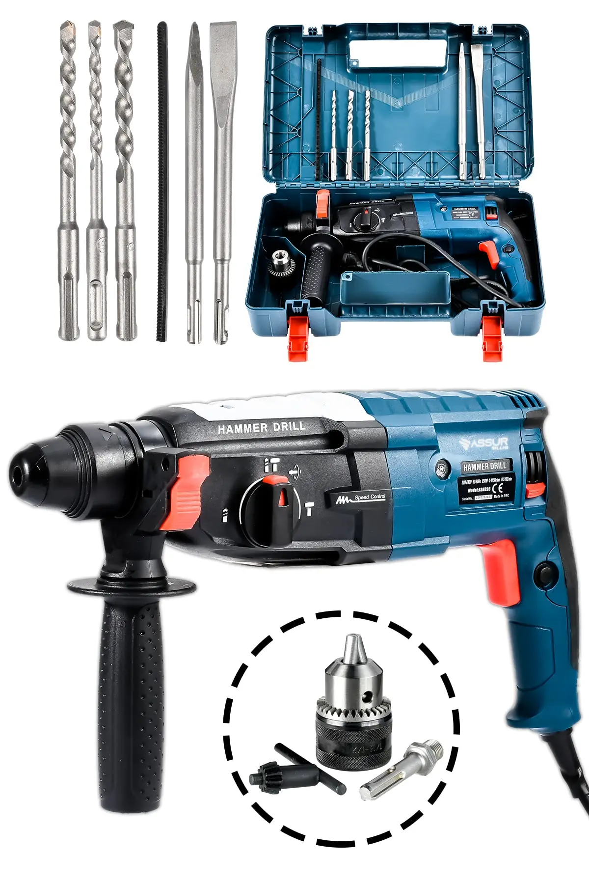 Дрель Assur Plus по металлу с коробкой передач Ударная дрель Перфоратор 2–28 мм Hilti