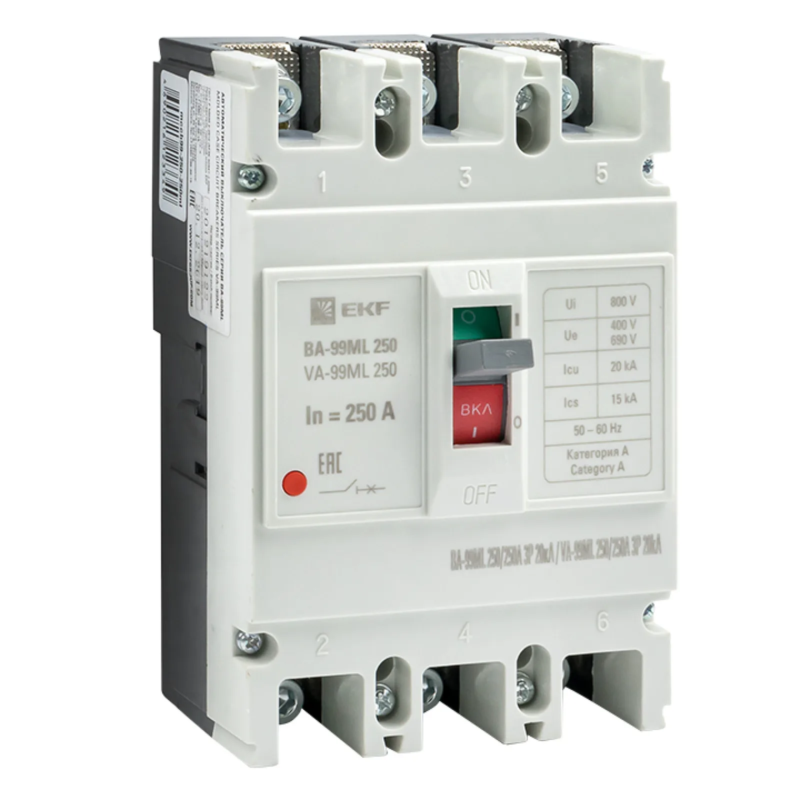 Автоматический выключатель ВА-99МL 250-250А 3P 20кА EKF Basic - 1 шт