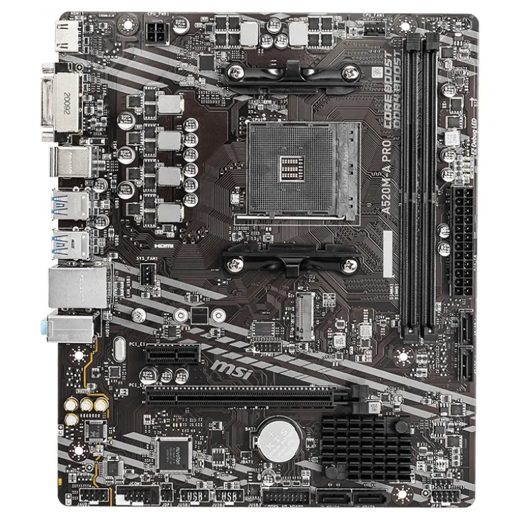 MSI -  Msi A520MA Pro Ddr4 3200 МГц 1xhdmi 1xdvi 1xm.2 USB 3.2 Matx Am4 (процессор Amd 5000 и 3000 серий