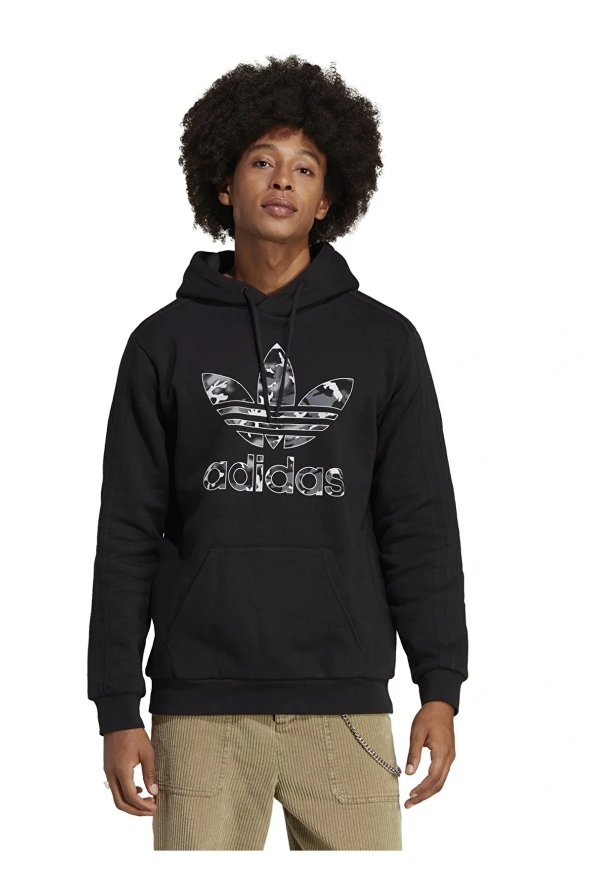 adidas -  МУЖСКАЯ ТОЛСТОВКА ADIDAS IC5734, КАМУФЛЯЖНАЯ ТОЛСТОВКА С КАПЮШОНОМ INF