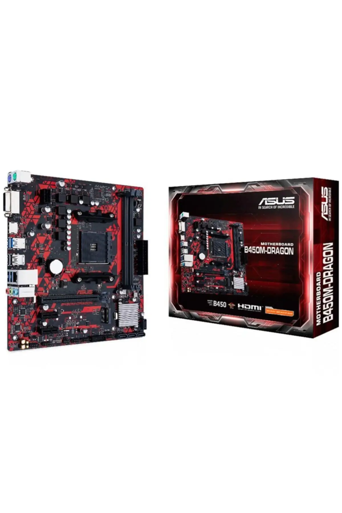 ASUS -  Игровая материнская плата B450m Dragon Amd B450 Am4 4400 МГц Ddr4 Matx
