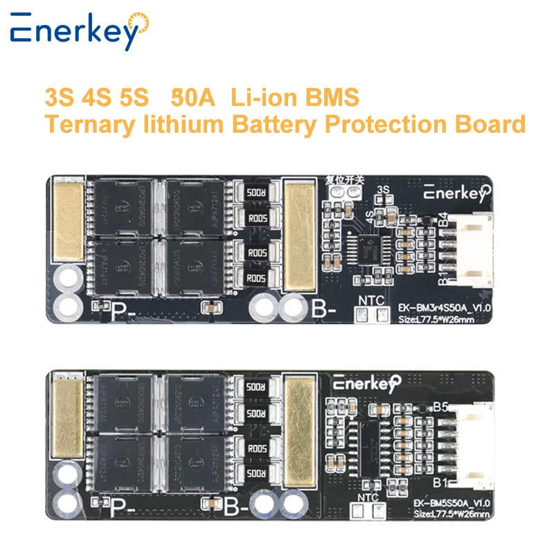 Enerkey 3S 4S 5S 50A BMS/3,7 В тройная литиевая батарея, защитная плата, зарядное устройство/3,2 В, литий-ионная батарея, плата BMS