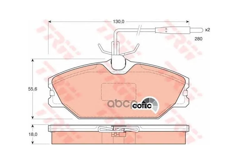 Колодки Торм.Пер./Дат. Renault Laguna/Espace Ii/Megane/Safrane/Scenic/R25 2,0-3,0 90- TRW арт. GDB1030