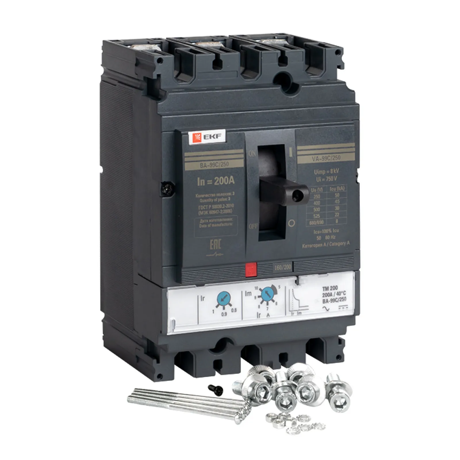 Фото Выключатель автоматический ВА-99C (Compact NS) 250-200А 3P 45кА EKF PROxima - 1 шт №2