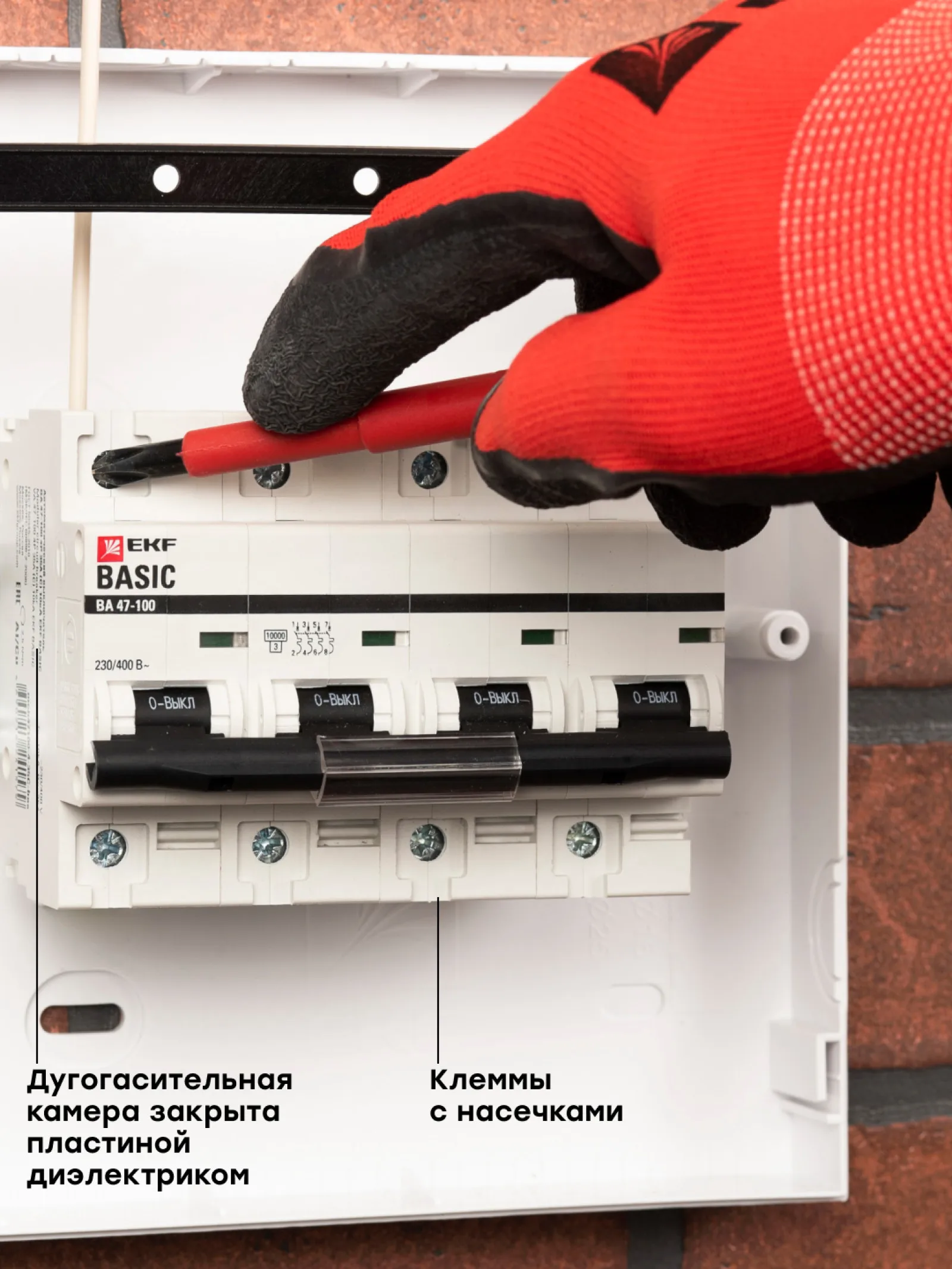 Фото Автоматический выключатель 4P 20А (C) 10kA ВА 47-100 EKF Basic - 1 шт №2