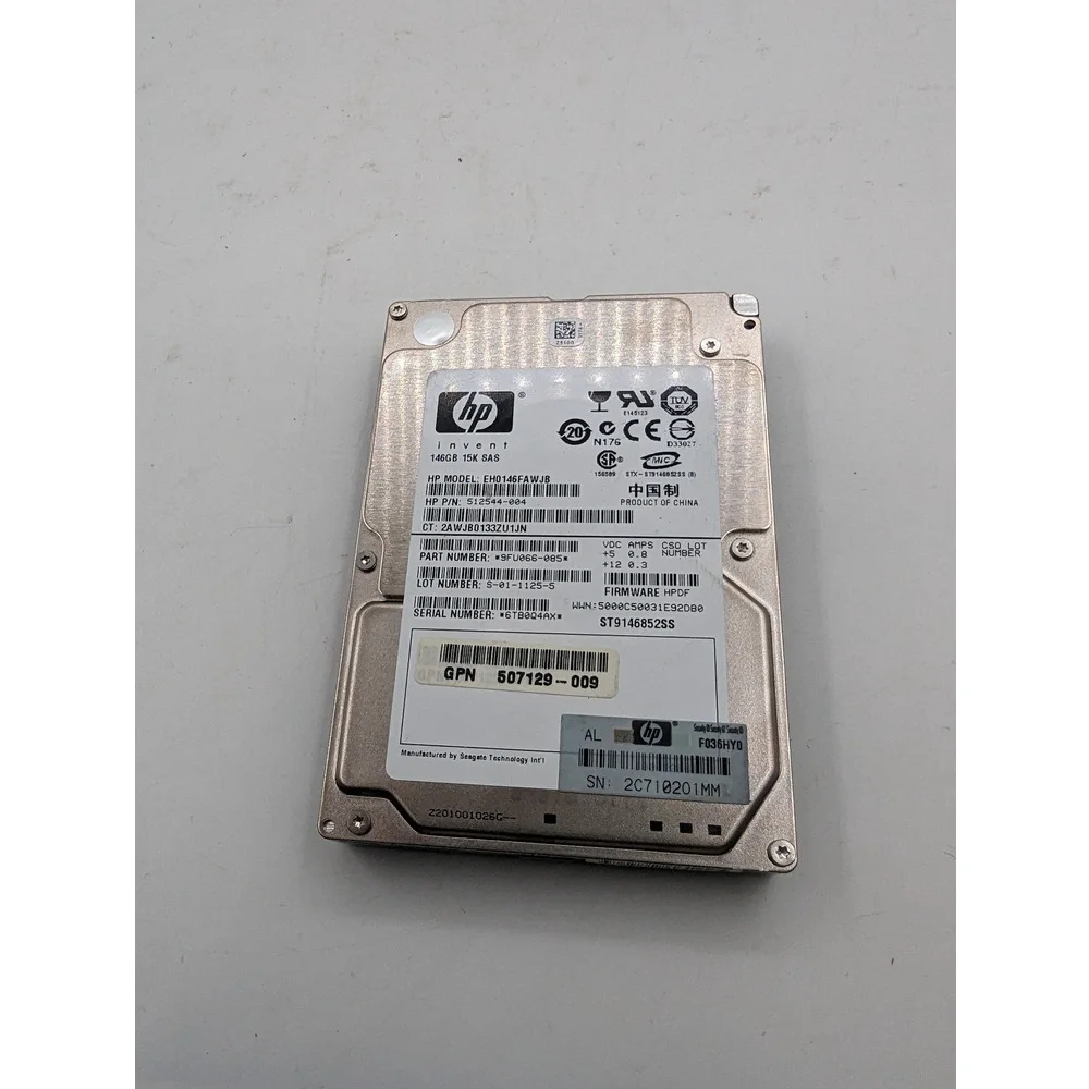 Жесткий диск EH0146FAWJB, ST9146852SS, 507129-009, HP, Seagate, 146 Гб, SAS, 2.5