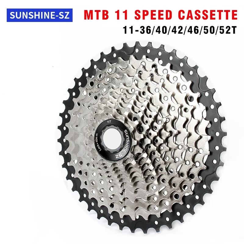 Кассета SUNSHINE MTB 11 скоростей 11-36/40/42/46/50/52T, кронштейн, звездочка, стальной велосипед, свободное колесо HG для DEORE M5100/6100/7100